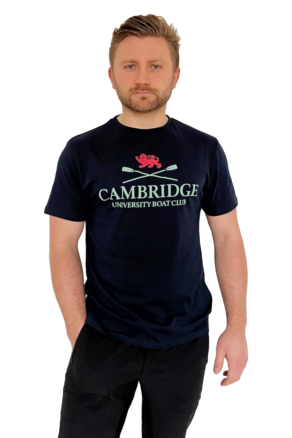 Cambridge Men’s Navy Large Logo Tee