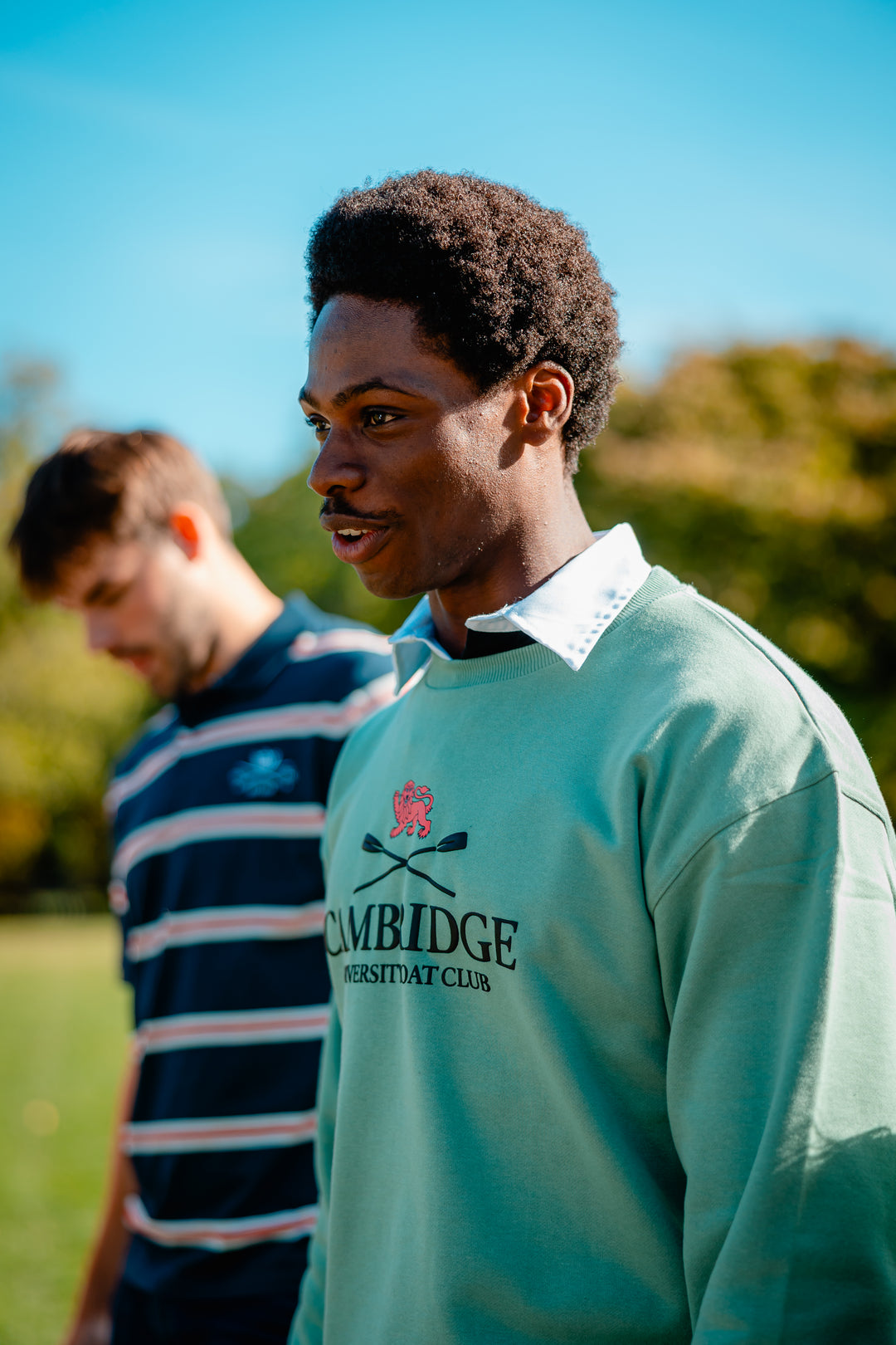 Cambridge Men's Large Logo Sweat in Cambridge Blue