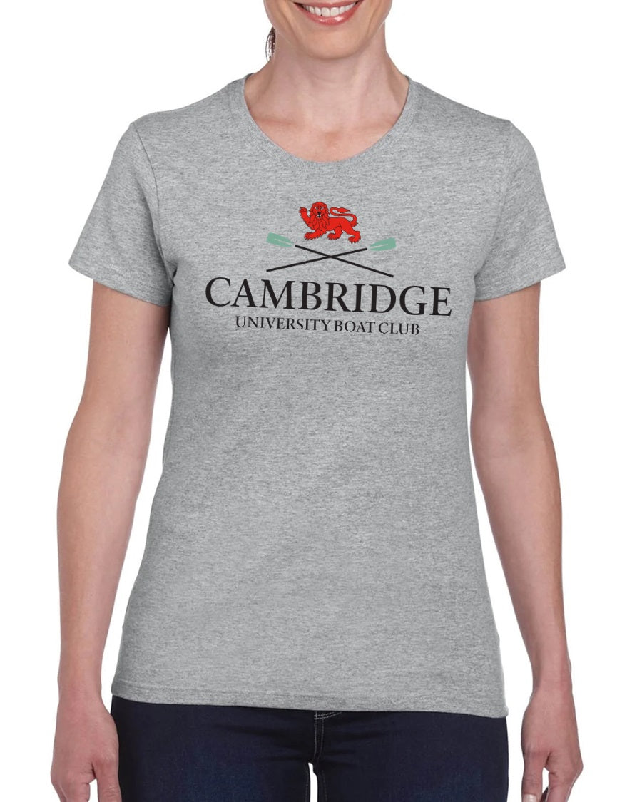Cambridge Women's Grey Marl Large Logo Tee