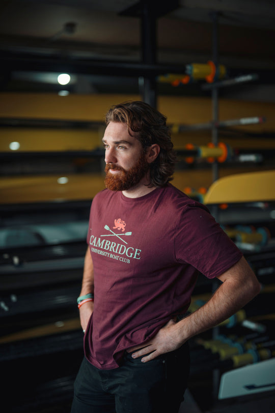 Cambridge Men’s Burgundy Large Logo Tee